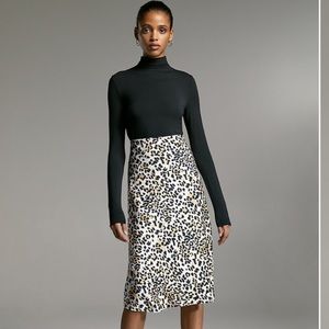 Aritzia Babaton leopard print satin slip skirt